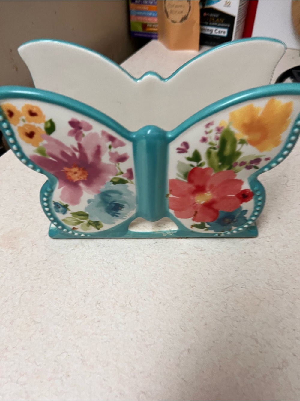 The Pioneer Woman Turquoise Floral Butterfly Napkin Holder